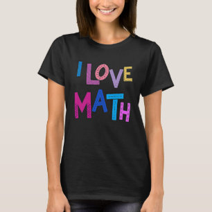 Camiseta Adoro Matemática Engraçada Crianças Mulheres Menin