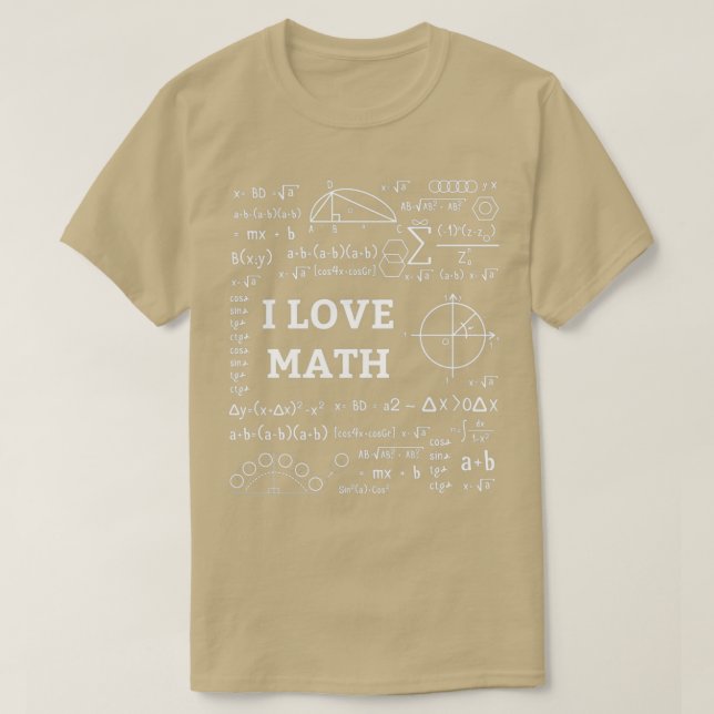 Camiseta Adoro matemática Engraçado Presente 3 (Frente do Design)