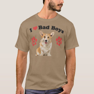 Camiseta Adoro Maus Rapazes Engraçados Males Corgi Cachorro
