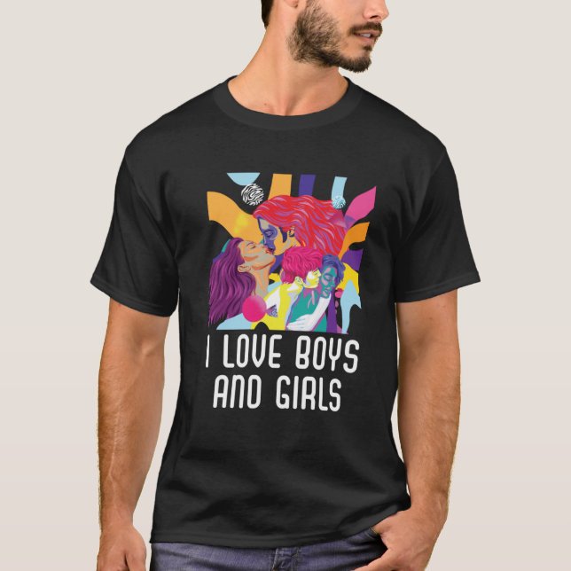 Camiseta Adoro Meninos E Meninas Orgulho Bissexual L (Frente)