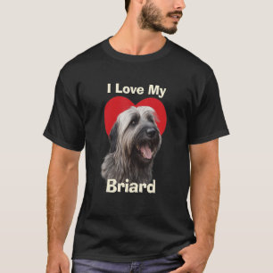 Camiseta Adoro Meu Briard Berger de Brie Puppy Dog