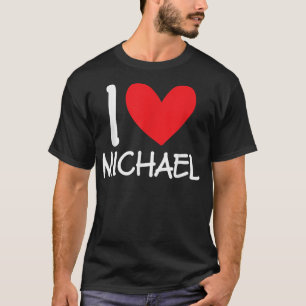 Camiseta Adoro Michael Name Personalizado Men Cara BFF Hear