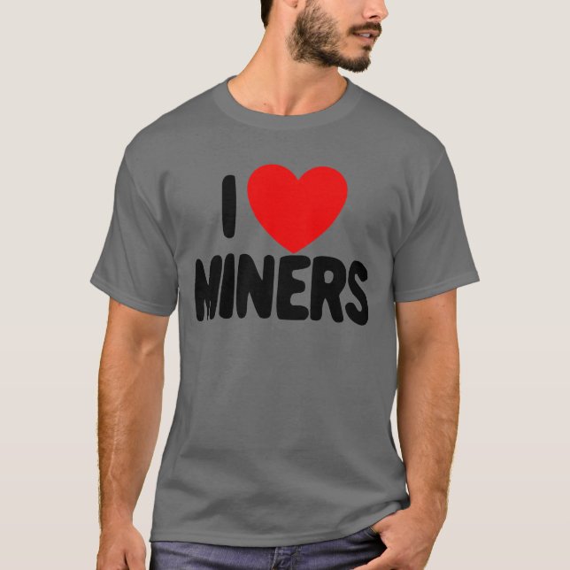 Camiseta Adoro Miners Red Heart Engraçado Minerando Minerad (Frente)
