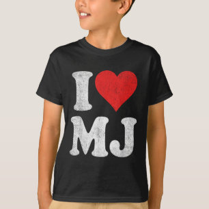 Camiseta Adoro Mj Vintage Fan Merch Red Heart Inicials Des