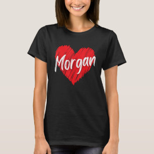 Camiseta Adoro Morgan Heart Personalizado Nome Morgan Morga