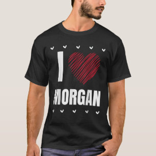 Camiseta Adoro MORGAN Nome Legal Coração Engraçado Pessoal