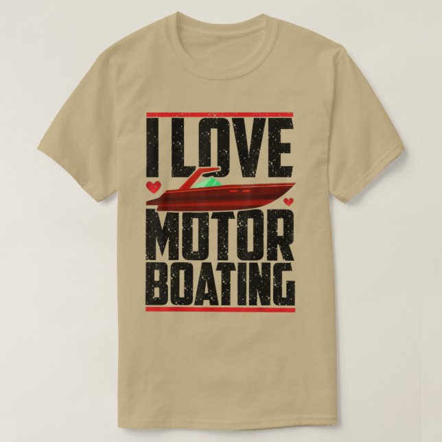 Camiseta Adoro Motor Barco Funny Boater Mem (Frente do Design)