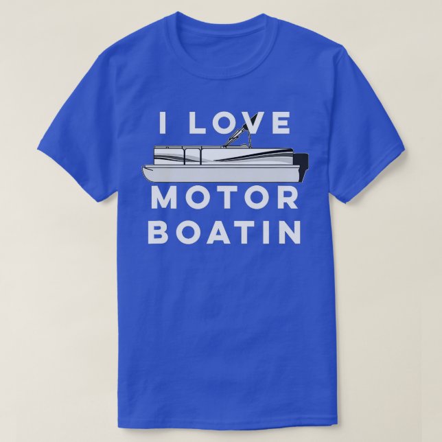 Camiseta Adoro Motor Boatin Pontoon Lake Barco (Frente do Design)