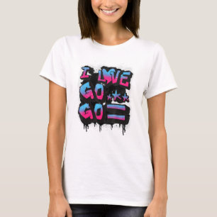 Camiseta Adoro Música Go-Go Para Crianças E Adultos 1