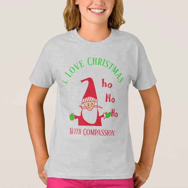 Camiseta Adoro Natal Com Compaixão HoHo! (Frente)