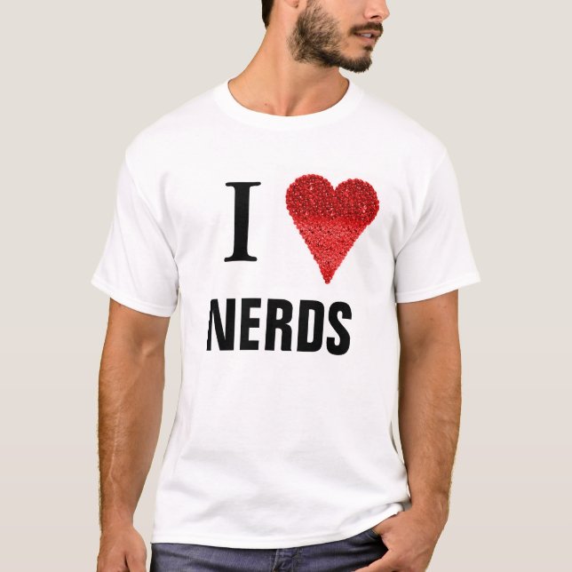 Camiseta Adoro Nerd de T-Shirt Vermelho (Frente)
