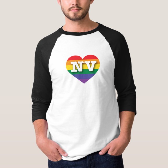 Camiseta Adoro Nevada Rainbow Heart (Frente)