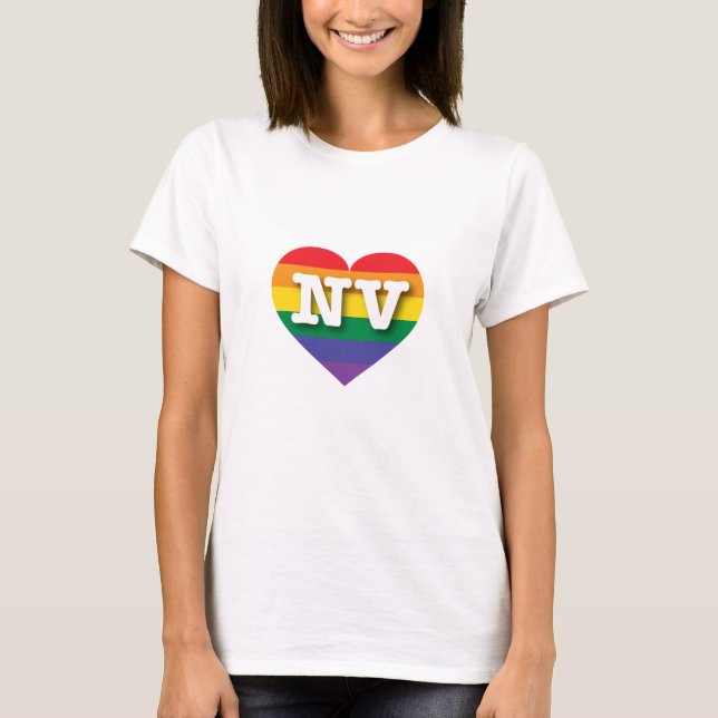 Camiseta Adoro Nevada Rainbow Heart (Frente)