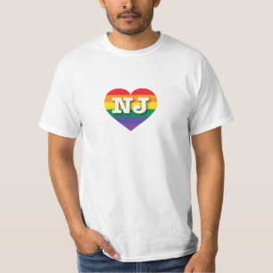 Camiseta Adoro New Jersey Rainbow Heart