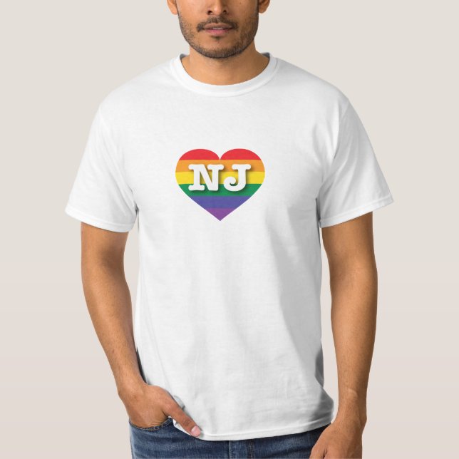 Camiseta Adoro New Jersey Rainbow Heart (Frente)
