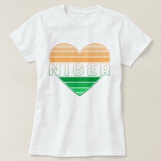 Camiseta Adoro Níger, Níger Heart (Frente do Design)