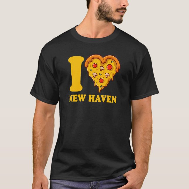Camiseta Adoro Nova Haven Connecticut Pizza I Heart New Hav (Frente)