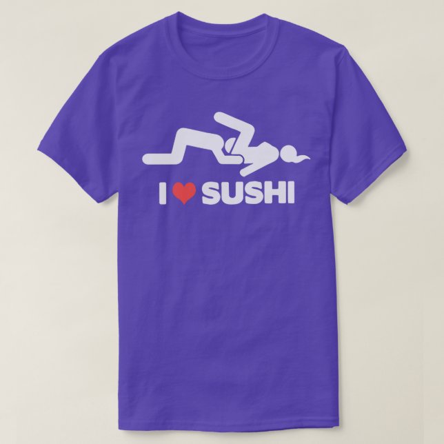 Camiseta Adoro o Adulto Sushi, Festa de Despedida Engraçada (Frente do Design)