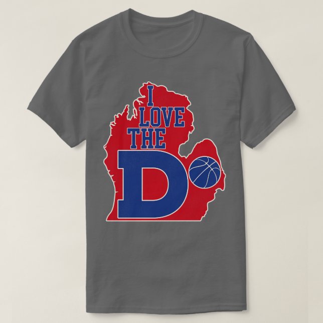 Camiseta Adoro o Basquete D Pistons (Frente do Design)