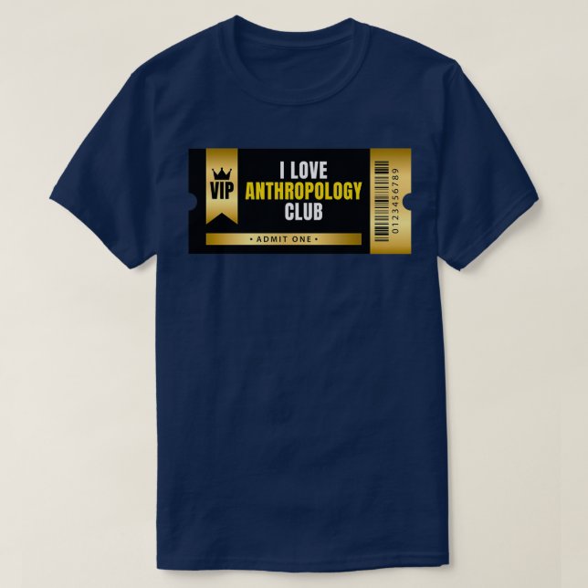 Camiseta Adoro o bilhete do Clube de Antropologia (Frente do Design)