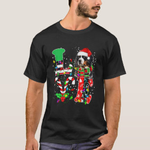 Camiseta Adoro o Cachorro da Montanha Bernese no Natal com