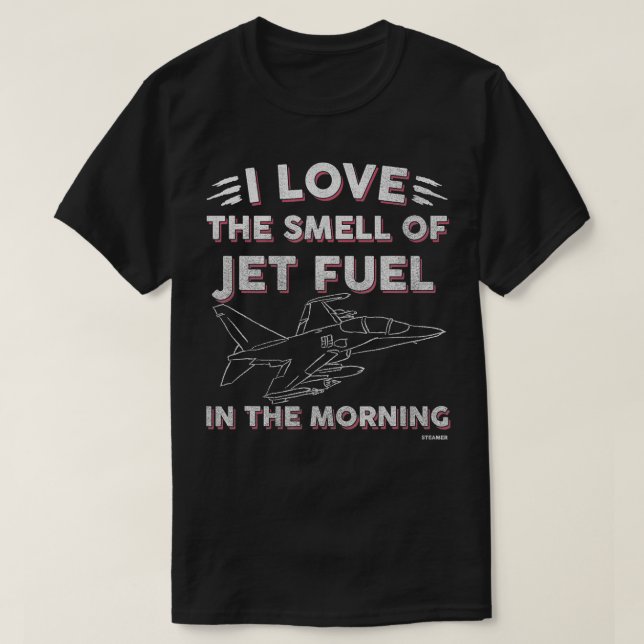 Camiseta Adoro O Cheiro De Combustível Jato No Avião Da Man (Frente do Design)