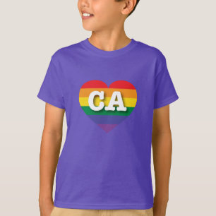 Camiseta Adoro o Coração Arco-Íris da Califórnia