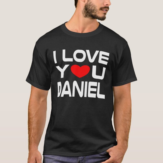 Camiseta Adoro o Daniel Red Heart para dizer Querida que te (Frente)