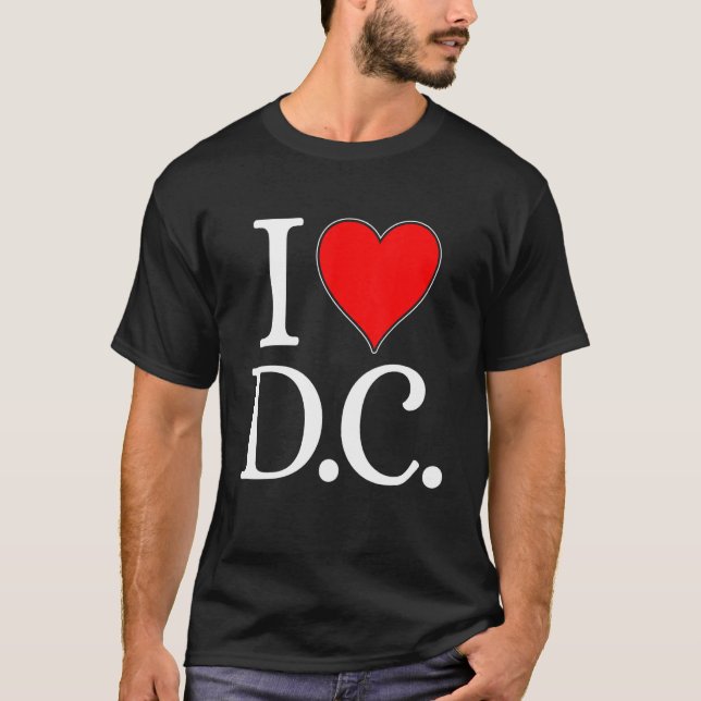 Camiseta Adoro O Distrito De Washington De Columbia Heart S (Frente)