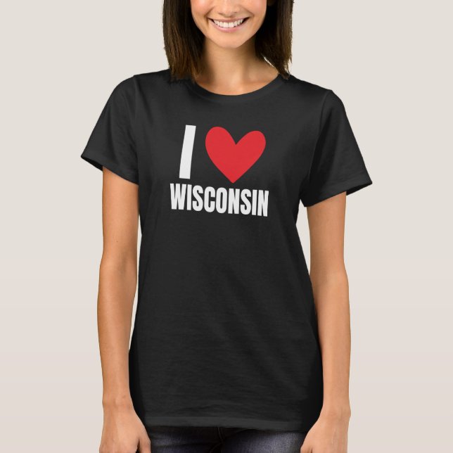 Camiseta Adoro o Estado de Wisconsin Milwaukee Sports Madis (Frente)