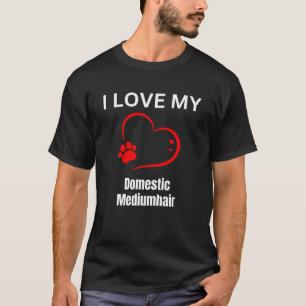 Camiseta Adoro o gato de raça mediumhair doméstico