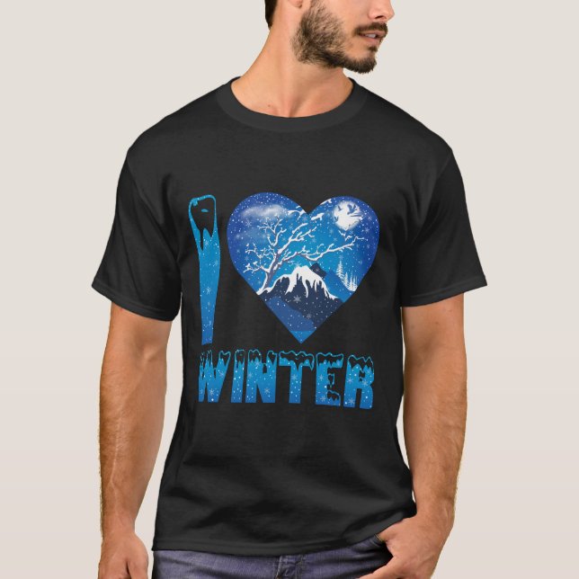 Camiseta Adoro o inverno - Neve Cênica (Frente)