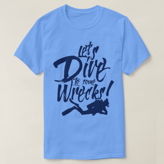 Camiseta Adoro o mergulho de mergulho no mergulho de mergul (Frente do Design)