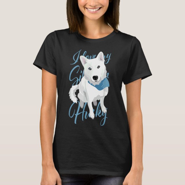 Camiseta Adoro O Meu Cachorro De Neve Branco Irmão (Frente)