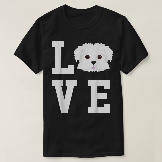 Camiseta Adoro O Meu Cachorro Maltês  (Frente do Design)