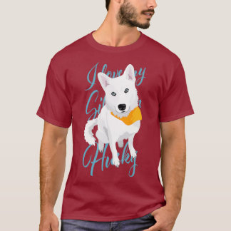 Camiseta Adoro o meu cão de neve branco siberiano Husky