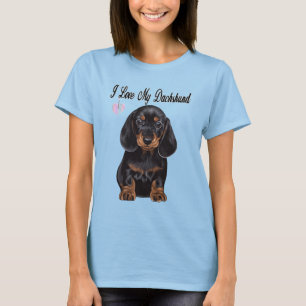 Camiseta Adoro o meu Dachshund, um cão de salsicha. Camiset