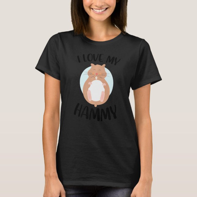 Camiseta Adoro o meu dono de animais de estimação do Hammy, (Frente)