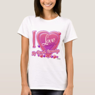 Camiseta Adoro o meu Excelente vovô rosa/roxo - coração