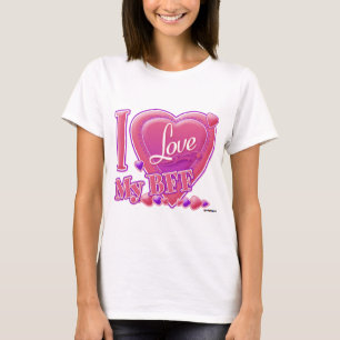 Camiseta Adoro o meu FSB rosa/roxo - corações