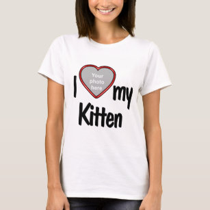 Camiseta Adoro o meu gatinho - Foto de seu animal de estima