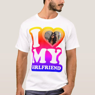 Camiseta Adoro O Meu Namorada - Adicione A Sua Fotografia T