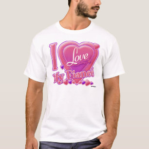 Camiseta Adoro o meu noivo rosa/roxo - coração