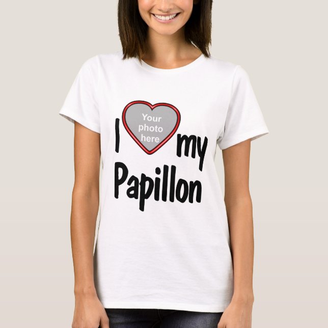 Camiseta Adoro o meu Papillon - Foto do Red Heart Dog Lover (Frente)