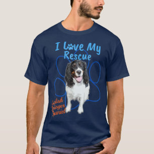 Camiseta Adoro O Meu Resgate Inglês Springer Spaniel Dog