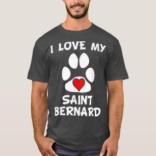 Camiseta Adoro O Meu Santo Bernard Paw Imprima O Proprietár