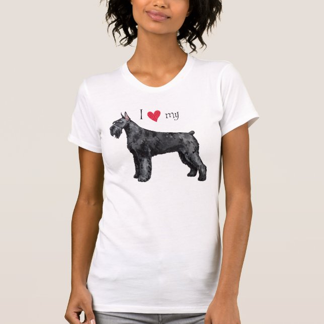 Camiseta Adoro o meu Schnauzer Gigante (Frente)