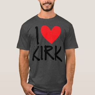 Camiseta Adoro o nome Kirk personalizado Homens Cara BFF Am