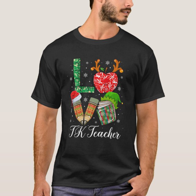 Camiseta Adoro o professor TK no Natal Pencil no Lápis do P (Frente)