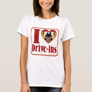 Camiseta Adoro o Slogan de Flashback Divertido da Drive-Ins